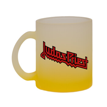 Judas Priest, Κούπα γυάλινη δίχρωμη με βάση το κίτρινο ματ, 330ml