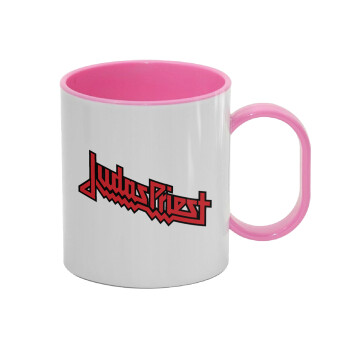 Judas Priest, Κούπα (πλαστική) (BPA-FREE) Polymer Ροζ για παιδιά, 330ml