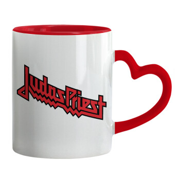 Judas Priest, Κούπα καρδιά χερούλι κόκκινη, κεραμική, 330ml