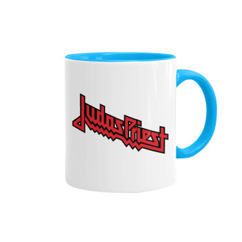 Judas Priest, Mug colored light blue, ceramic, 330ml