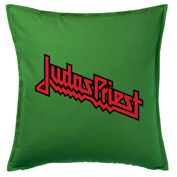Judas Priest, Μαξιλάρι καναπέ Πράσινο 100% βαμβάκι, περιέχεται το γέμισμα (50x50cm)