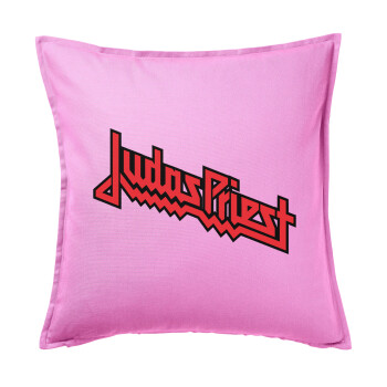 Judas Priest, Μαξιλάρι καναπέ ΡΟΖ 100% βαμβάκι, περιέχεται το γέμισμα (50x50cm)