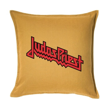 Judas Priest, Μαξιλάρι καναπέ Κίτρινο 100% βαμβάκι, περιέχεται το γέμισμα (50x50cm)
