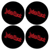 SET of 4 round wooden coasters (9cm)