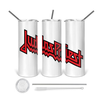 Judas Priest, 360 Eco friendly stainless steel tumbler 600ml, with metal straw & cleaning brush