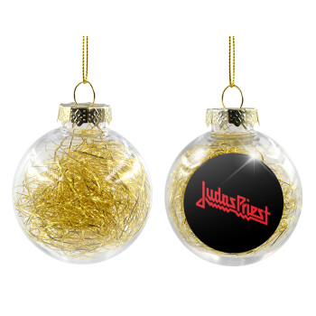 Judas Priest, Χριστουγεννιάτικη μπάλα δένδρου διάφανη με χρυσό γέμισμα 8cm