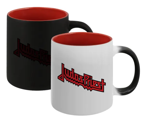 Judas Priest — Κούπα Μαγική εσωτερικό κόκκινο, κεραμική, 330ml που αλλάζει χρώμα με το ζεστό ρόφημα