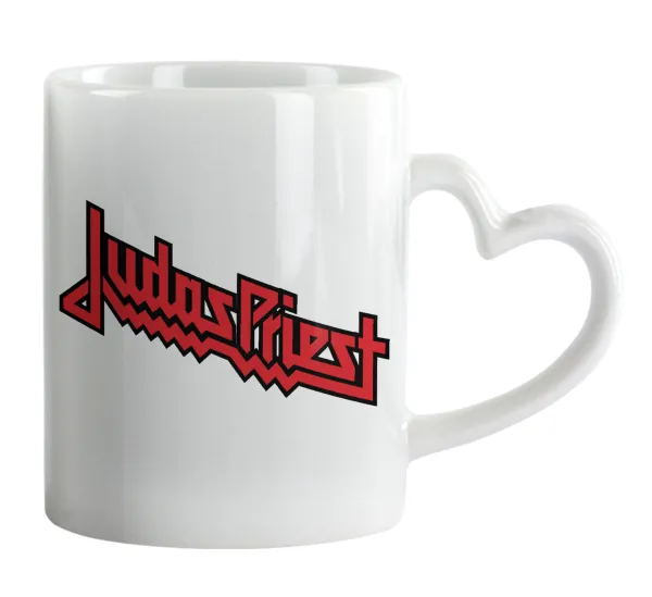 Judas Priest — Κούπα καρδιά χερούλι λευκή, κεραμική, 330ml