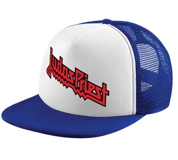 Judas Priest — Adult Soft Trucker Hat with Blue/White Mesh (POLYESTER, ADULT, UNISEX, ONE SIZE)