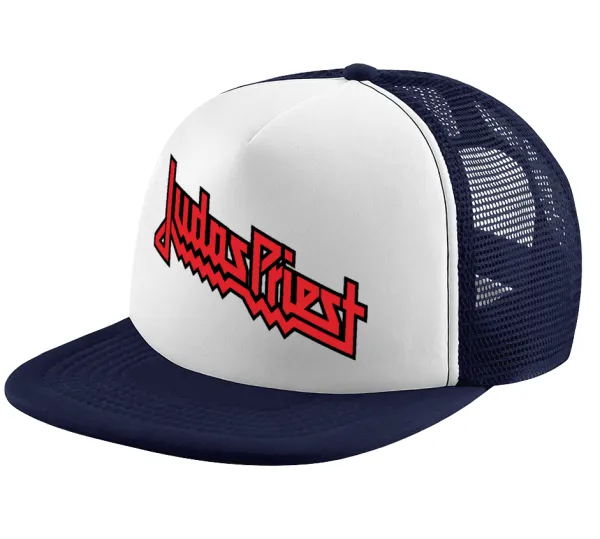 Judas Priest — Adult Soft Trucker Hat with Dark Blue/White Mesh (POLYESTER, ADULT, UNISEX, ONE SIZE)