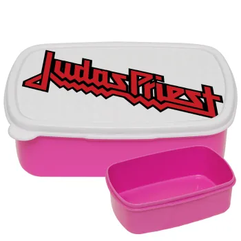 Judas Priest, ΡΟΖ παιδικό δοχείο φαγητού (lunchbox) πλαστικό (BPA-FREE) Lunch Βox M18 x Π13 x Υ6cm