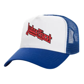 Judas Priest, Καπέλο Ενηλίκων Structured Trucker, με Δίχτυ, ΛΕΥΚΟ/ΜΠΛΕ (100% ΒΑΜΒΑΚΕΡΟ, ΕΝΗΛΙΚΩΝ, UNISEX, ONE SIZE)