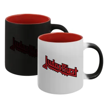 Judas Priest, Κούπα Μαγική εσωτερικό κόκκινο, κεραμική, 330ml που αλλάζει χρώμα με το ζεστό ρόφημα