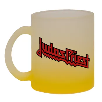 Judas Priest, Κούπα γυάλινη δίχρωμη με βάση το κίτρινο ματ, 330ml
