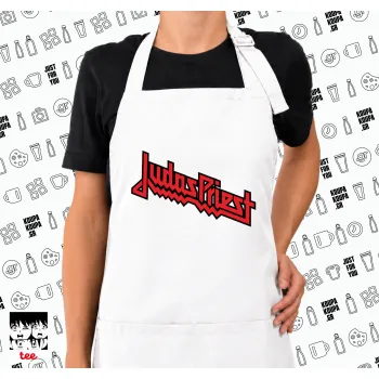 Judas Priest, Ποδιά μακριά Σεφ ολόσωμη με τσέπες white (ΕΝΗΛΙΚΩΝ)