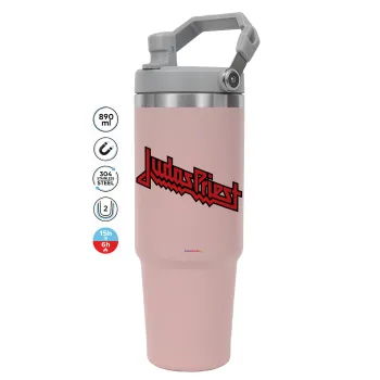 Judas Priest, Pink color, 890ml (30oz) stainless Steel Tumbler with Handle
