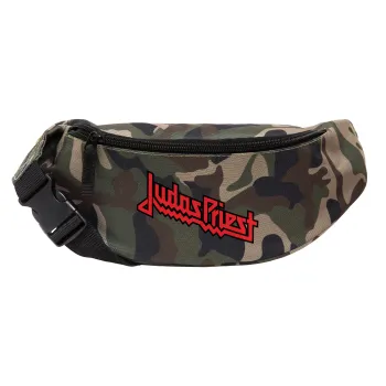 Judas Priest, Unisex τσαντάκι μέσης (μπανάνα) χρώματος παραλλαγή Jungle με 2 τσέπες