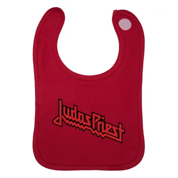 Judas Priest, Σαλιάρα με Σκρατς Κόκκινη 100% Organic Cotton (0-18 months)