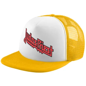 Judas Priest, Adult Soft Trucker Hat with Yellow/White Mesh (POLYESTER, ADULT, UNISEX, ONE SIZE)