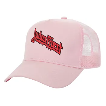 Judas Priest, Καπέλο Ενηλίκων Structured Trucker, με Δίχτυ, ΡΟΖ (100% ΒΑΜΒΑΚΕΡΟ, ΕΝΗΛΙΚΩΝ, UNISEX, ONE SIZE)