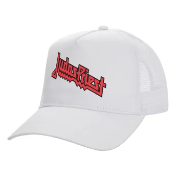 Judas Priest, Καπέλο Ενηλίκων Structured Trucker, με Δίχτυ, ΛΕΥΚΟ (100% ΒΑΜΒΑΚΕΡΟ, ΕΝΗΛΙΚΩΝ, UNISEX, ONE SIZE)