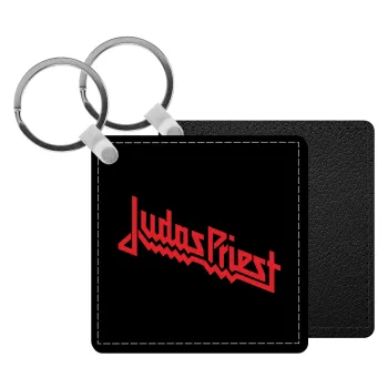 Judas Priest, Μπρελόκ Δερματίνη, τετράγωνο ΜΑΥΡΟ (5x5cm)