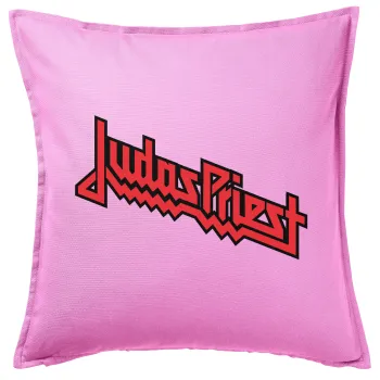 Judas Priest, Μαξιλάρι καναπέ ΡΟΖ 100% βαμβάκι, περιέχεται το γέμισμα (50x50cm)