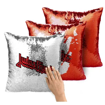 Judas Priest, Μαξιλάρι καναπέ Μαγικό Κόκκινο με πούλιες 40x40cm περιέχεται το γέμισμα
