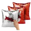Μαξιλάρι καναπέ Μαγικό Κόκκινο με πούλιες 40x40cm περιέχεται το γέμισμα