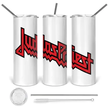 Judas Priest, Tumbler stainless steel 600ml, with metal straw & cleaning brush