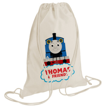 Τόμας το τρενάκι, Backpack bag GYMBAG natural (28x40cm)