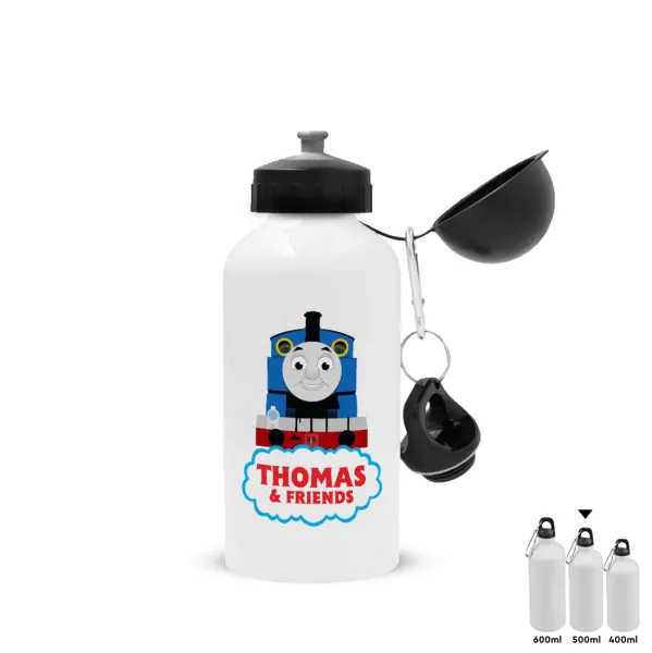 Τόμας το τρενάκι — Metal water bottle, White, aluminum 500ml