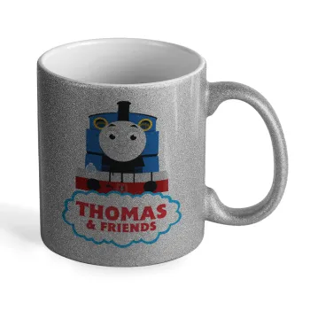 Τόμας το τρενάκι, Κούπα Ασημένια Glitter που γυαλίζει, κεραμική, 330ml