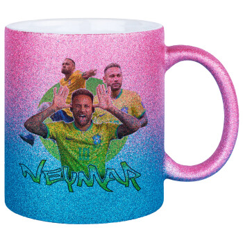 Neymar JR, Κούπα Χρυσή/Μπλε Glitter, κεραμική, 330ml