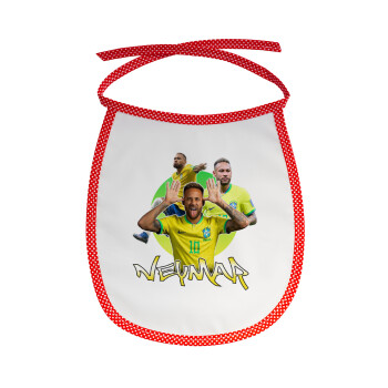 Neymar JR, Σαλιάρα μωρού αλέκιαστη με κορδόνι Κόκκινη