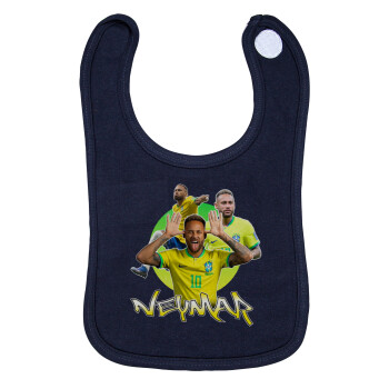 Neymar JR, Σαλιάρα με Σκρατς 100% Organic Cotton Μπλε (0-18 months)
