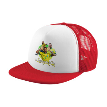 Neymar JR, Καπέλο Ενηλίκων Soft Trucker με Δίχτυ Red/White (POLYESTER, ΕΝΗΛΙΚΩΝ, UNISEX, ONE SIZE)