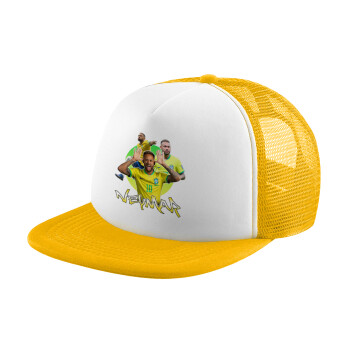 Neymar JR, Καπέλο Soft Trucker με Δίχτυ Κίτρινο/White 