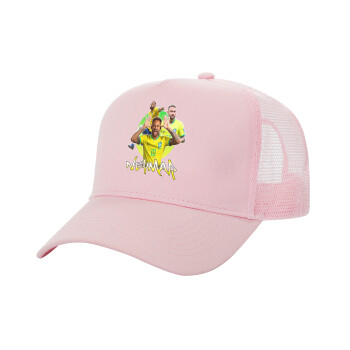 Neymar JR, Καπέλο Παιδικό Structured Trucker, με Δίχτυ, ΡΟΖ (100% ΒΑΜΒΑΚΕΡΟ, ΠΑΙΔΙΚΟ, UNISEX, ONE SIZE)