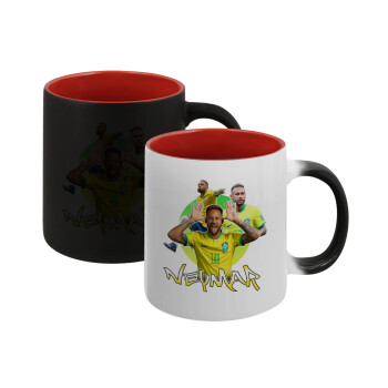 Neymar JR, Κούπα Μαγική εσωτερικό κόκκινο, κεραμική, 330ml που αλλάζει χρώμα με το ζεστό ρόφημα