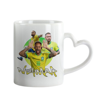 Neymar JR, Mug heart handle, ceramic, 330ml