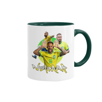 Neymar JR, Κούπα χρωματιστή πράσινη, κεραμική, 330ml