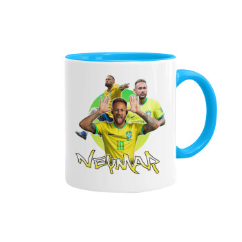 Neymar JR, Mug colored light blue, ceramic, 330ml
