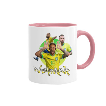 Neymar JR, Mug colored pink, ceramic, 330ml