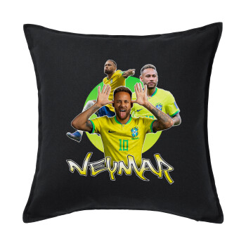 Neymar JR, Sofa cushion black 50x50cm includes filling