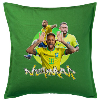 Neymar JR, Sofa cushion Green 50x50cm includes filling