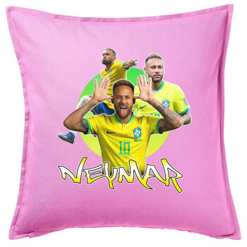 Neymar JR, Sofa cushion Pink 50x50cm includes filling
