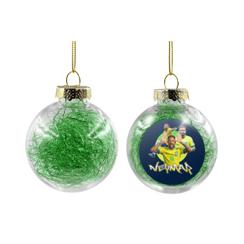 Neymar JR, Χριστουγεννιάτικη μπάλα δένδρου διάφανη με πράσινο γέμισμα 8cm