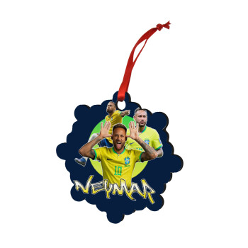 Neymar JR, Χριστουγεννιάτικο στολίδι snowflake ξύλινο 7.5cm