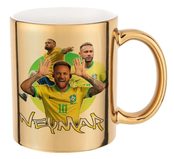 Neymar JR — Mug ceramic, gold mirror, 330ml
